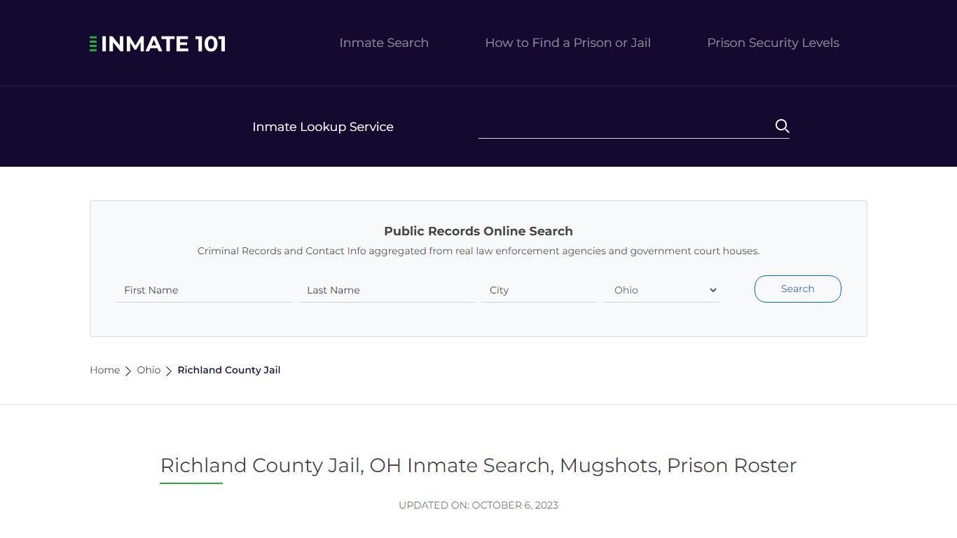 Richland County Jail, OH Inmate Search, Mugshots, Prison Roster