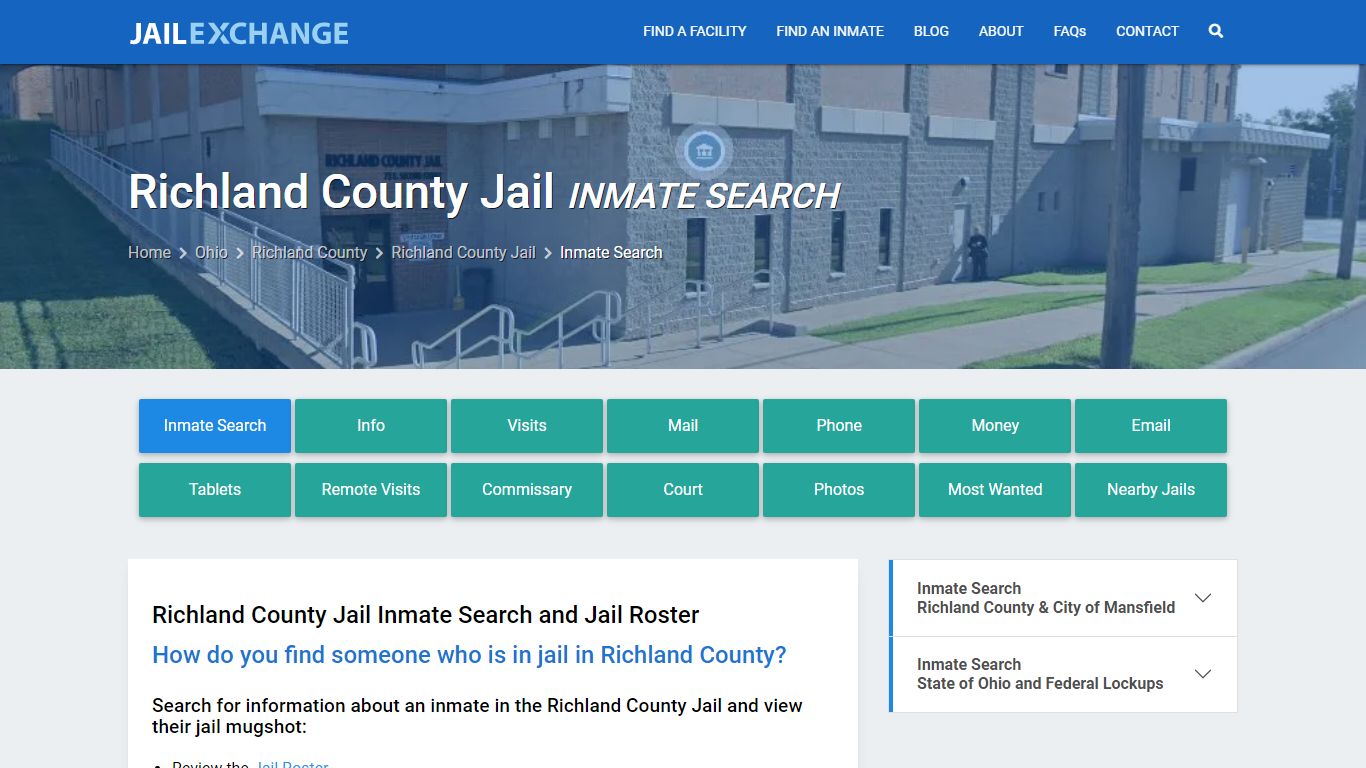 Inmate Search: Roster & Mugshots - Richland County Jail, OH